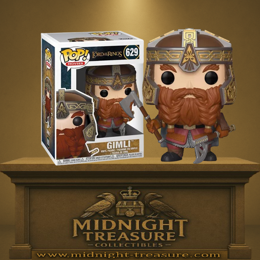 Funko Pop! Movies – Gimli (N°629). Gimli avec casque nain et hache de guerre, version classique de The Lord of the Rings (Le Seigneur des Anneaux).