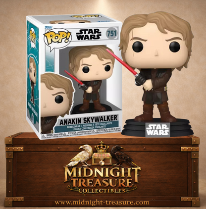 Funko Pop! Star Wars Ahsoka N°751 – Anakin Skywalker avec sabre laser rouge et tenue de Jedi sombre.