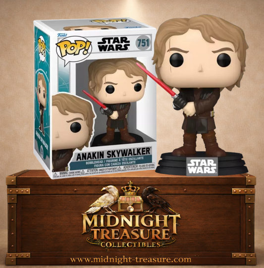 Funko Pop! Star Wars Ahsoka N°751 – Anakin Skywalker avec sabre laser rouge et tenue de Jedi sombre.