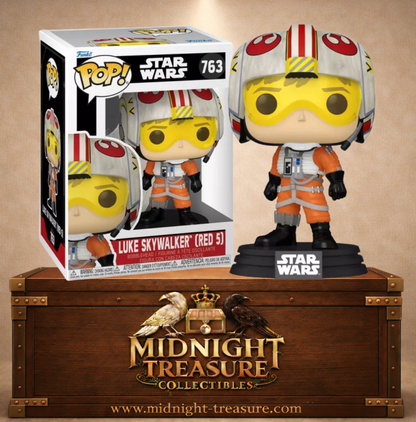 Funko Pop! Star Wars N°763 – Luke Skywalker en tenue de pilote Red 5, inspiré de Star Wars : Épisode IV – Un nouvel espoir.