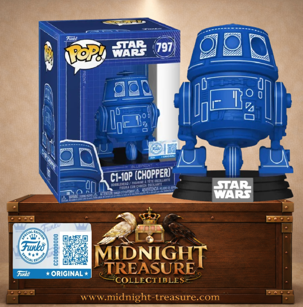 Funko Pop! N°797 C1-10P Chopper Blueprint Deco bleu et blanc avec boîte façon plan technique Star Wars.