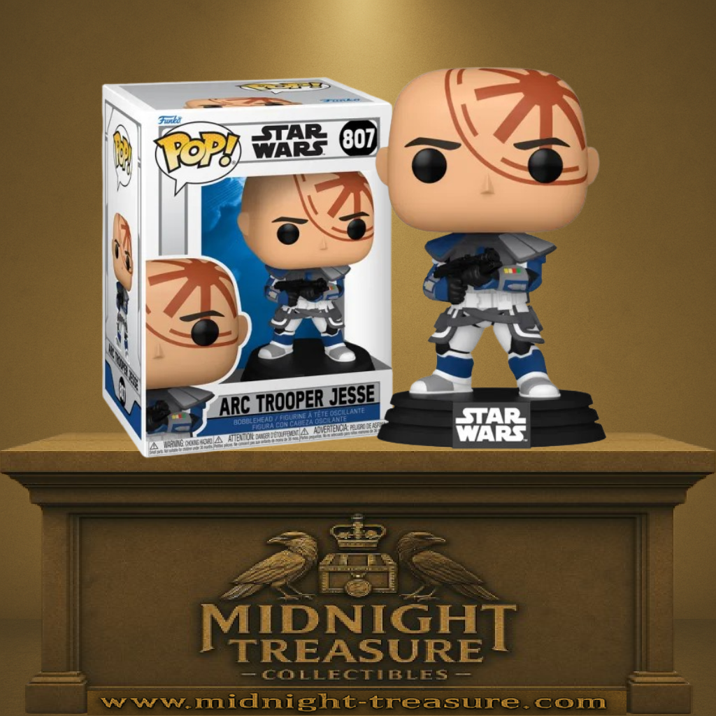 Funko Pop! Star Wars: The Clone Wars – ARC Trooper Jesse (N°807). Figurine détaillée avec tatouage frontal et armure ARC Phase II.