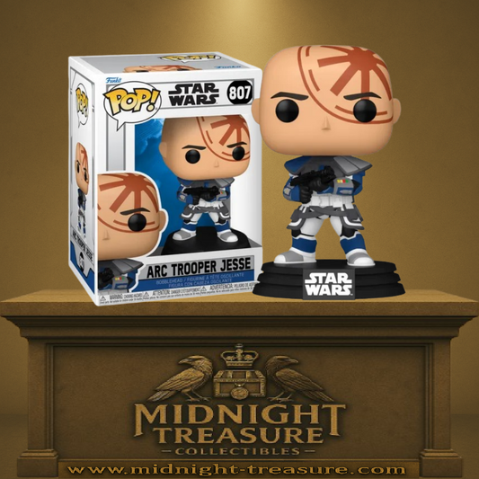 Funko Pop! Star Wars: The Clone Wars – ARC Trooper Jesse (N°807). Figurine détaillée avec tatouage frontal et armure ARC Phase II.