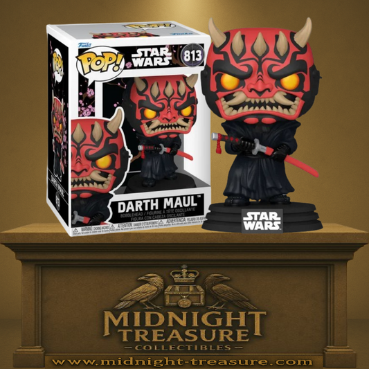 Funko Pop! Star Wars â Darth Maul (Dark Maul) (Samurai / SamouraĂŻ) (N°813). Dark Maul version samouraĂŻ avec masque oni et sabre laser rouge stylisĂ©.