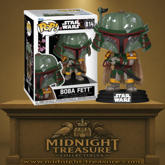 Funko Pop! Star Wars â Boba Fett (Samurai / SamouraĂŻ) (N°814). Boba Fett en armure verte inspirĂ©e samouraĂŻ avec katana.