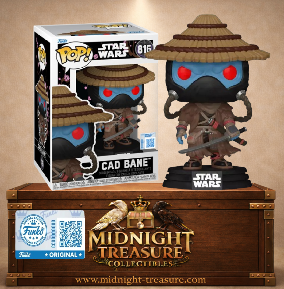 Funko Pop! Star Wars N°816 Cad Bane Impressions en version samouraï avec chapeau de paille, masque noir et katana.