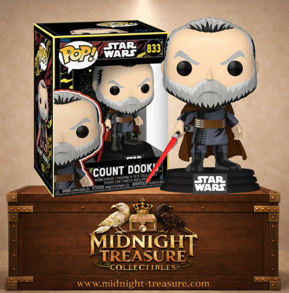 Funko Pop! Star Wars N°833 – Count Dooku Comte Dooku sabre laser rouge.