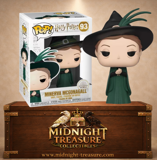Funko Pop! Harry Potter N°93 – Minerva McGonagall avec robe verte et chapeau de sorcière.