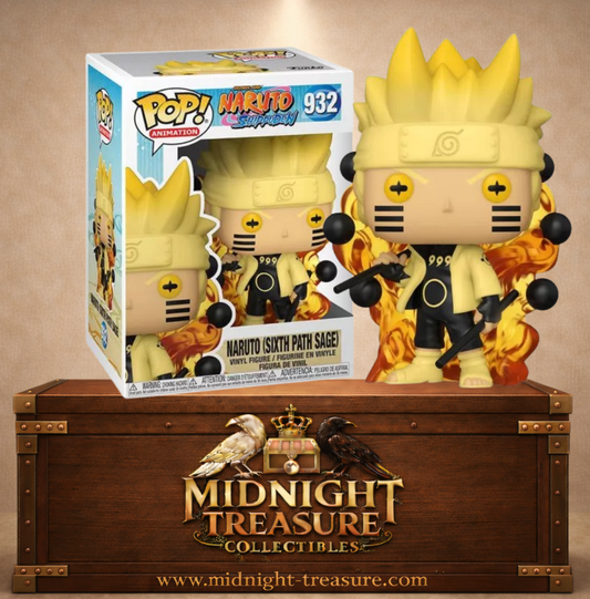 Funko Pop! Animation N°932 – Naruto Six Paths Sage Mode – Naruto Shippuden. Figurine avec aura et orbes noires.