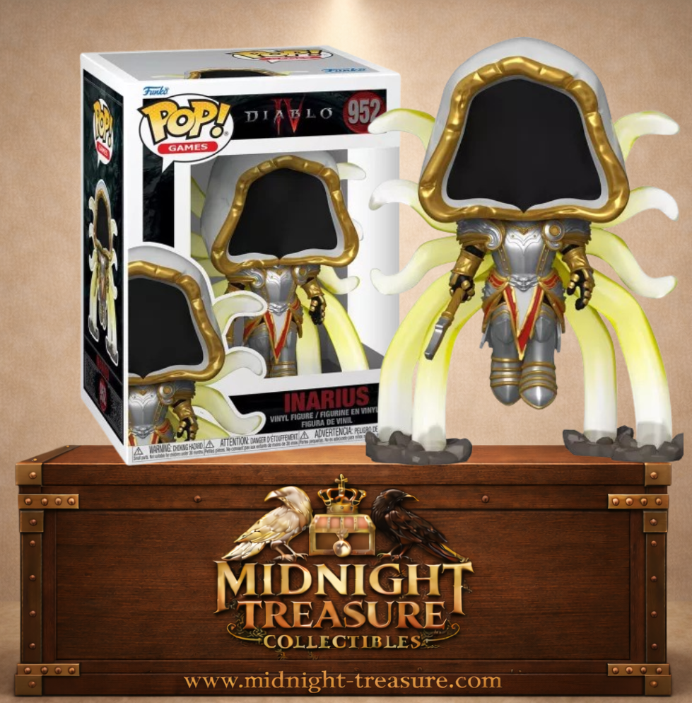 Funko Pop! Diablo IV N°952 – Inarius avec armure céleste et ailes lumineuses translucides. Une figurine fidèle parfaite pour les fans de Diablo.