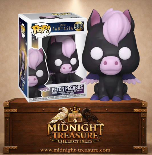 Funko Pop! Disney N°989 â Peter Pegasus Fantasia figurine bĂ©bĂ© pĂ©gase noir avec ailes.