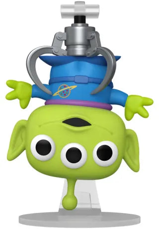 Funko Pop! Toy Story – Alien with Claw (N°1595). Figurine de l’Alien vert à trois yeux suspendu par la pince de la machine à jouets. Une pièce culte et humoristique pour les fans de Pixar.