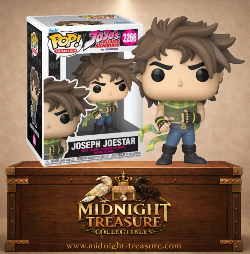 Funko Pop! Animation N°2266 – Joseph Joestar dans sa tenue emblématique de Battle Tendency, inspirée de JoJo's Bizarre Adventure.