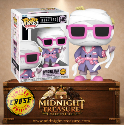 Funko Pop! Animation N°2412 – Invisible Man (L'Homme Invisible) Chase, inspirée des Universal Monsters.