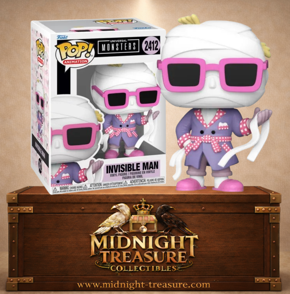 Funko Pop! Animation N°2412 – Invisible Man (L'Homme Invisible), inspirée des Universal Monsters.