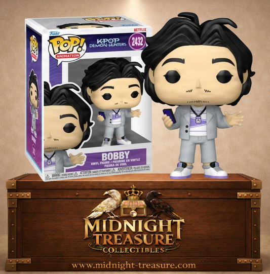 Funko Pop! Animation N°2432 – Bobby, manager des Huntr/X dans KPop Demon Hunters.