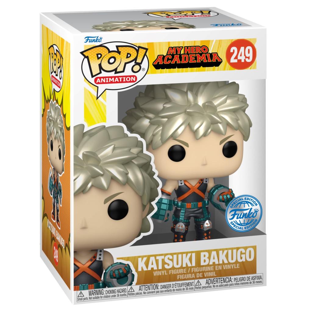 💥👕 Funko Pop! Animation N°249 – Katsuki Bakugo (Metallic) + T-shirt (L) – My Hero Academia 👕💥