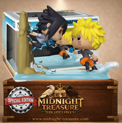 Funko Pop! Anime Moments N°732 Sasuke vs. Naruto (Sasuke contre Naruto) Naruto Shippuden Special Edition, combat Rasengan contre Chidori dans la Vallée de la Fin.