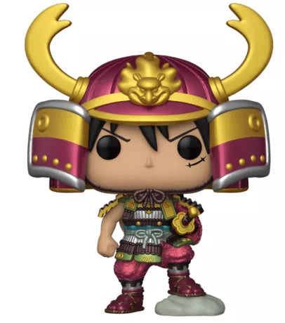 Funko Pop! Armored Luffy (1262) Chase Edition, figurine exclusive de One Piece représentant Luffy en armure de samouraï avec un casque rouge et or, une armure détaillée et un katana, fidèle à son apparence dans l'arc Wano.