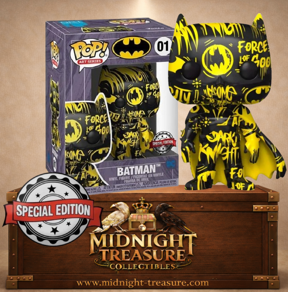 Funko Pop! Art Series Batman noir et jaune graffiti avec protector DC.