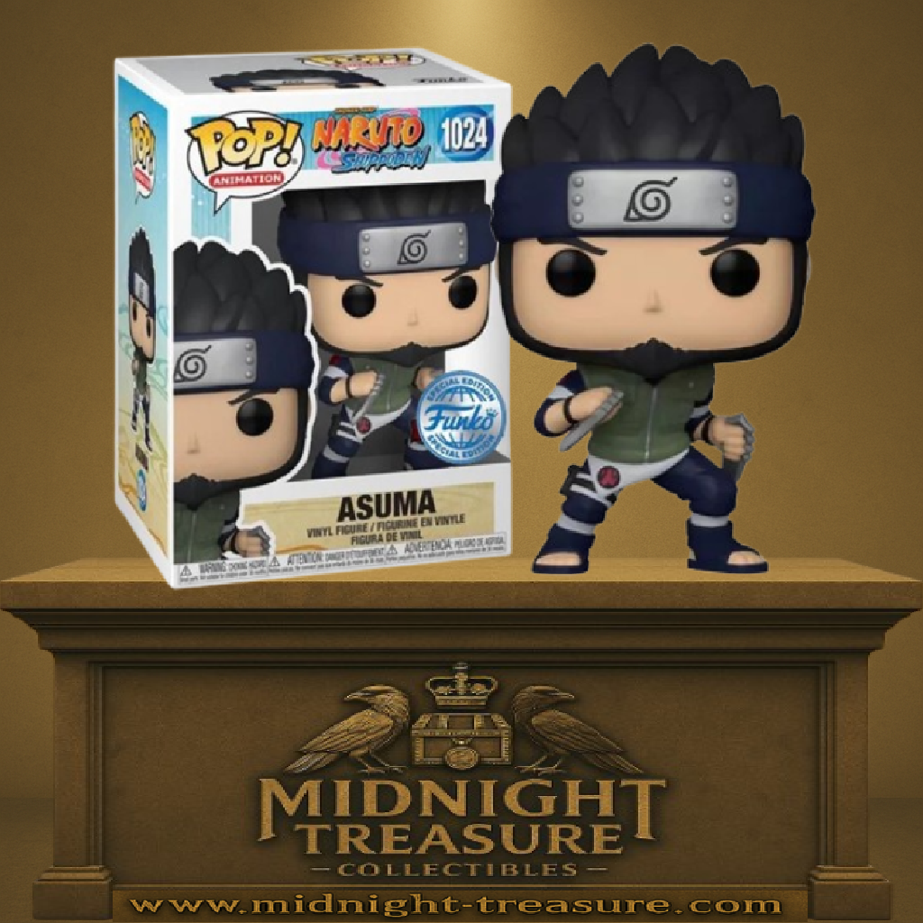 Funko Pop! Naruto Shippuden – Asuma Sarutobi (N°1024). En position de combat avec ses lames chakras. Sensei emblématique de Konoha, figurine incontournable de l’univers Naruto. Version avec sticker Special Edition.