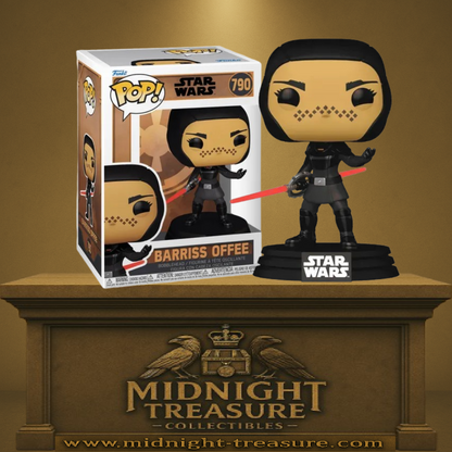 Funko Pop! Star Wars: Tales of the Empire – Barriss Offee (N°790). Figurine en armure noire avec sabre laser rouge, tatouages distinctifs sous les yeux. Un incontournable pour les fans de Star Wars.