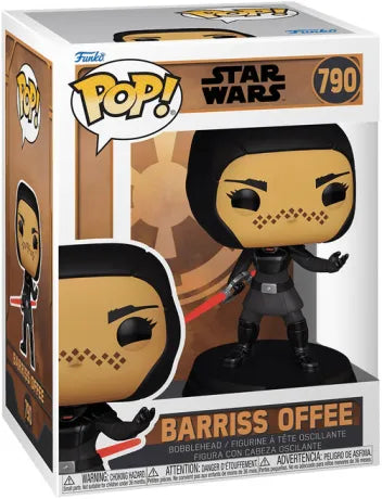 Funko Pop! Star Wars: Tales of the Empire – Barriss Offee (N°790). Figurine en armure noire avec sabre laser rouge, tatouages distinctifs sous les yeux. Un incontournable pour les fans de Star Wars.