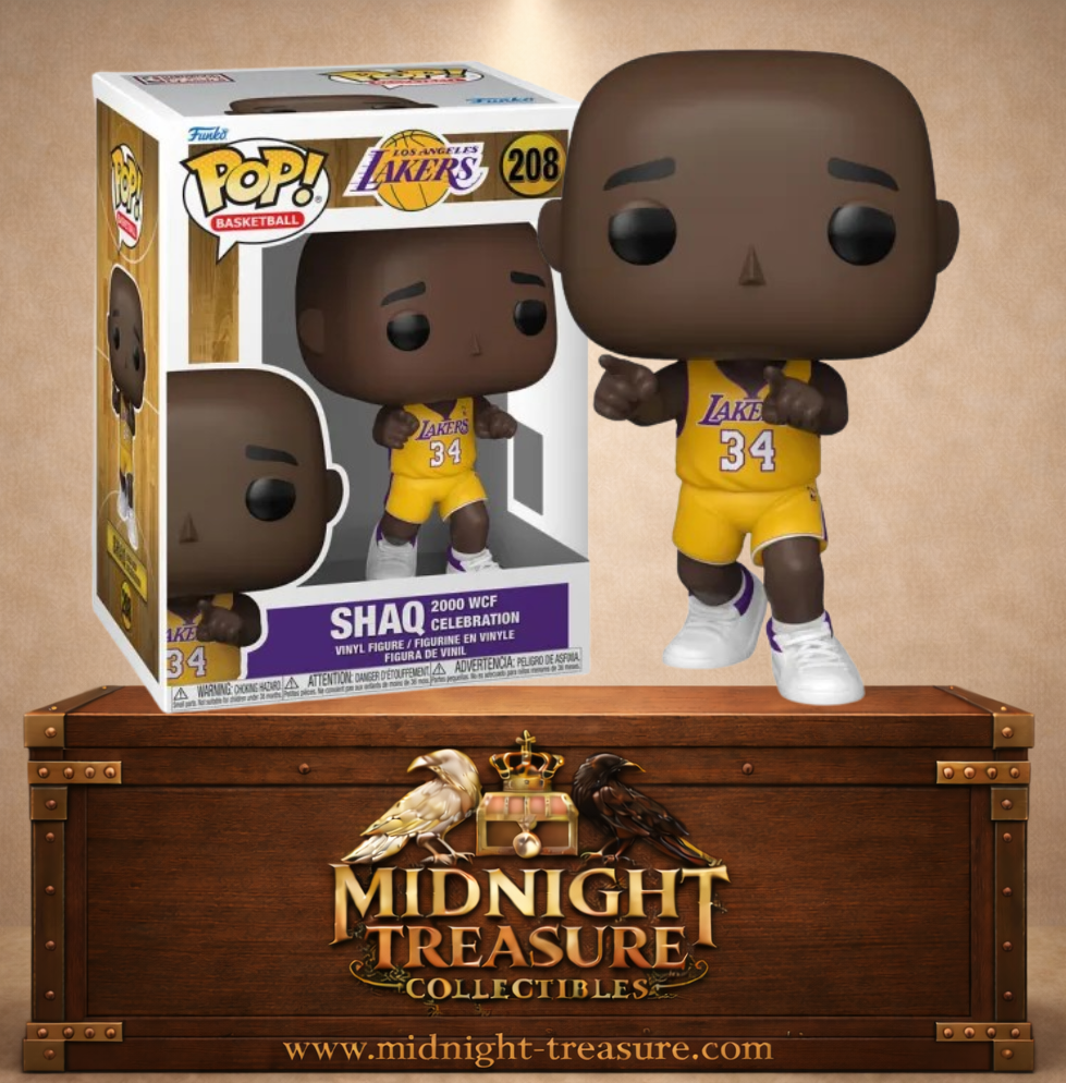 Funko Pop! Basketball N°208 – Shaq 2000 WCF Celebration avec le maillot N°34 des Los Angeles Lakers lors des Playoffs NBA 2000.