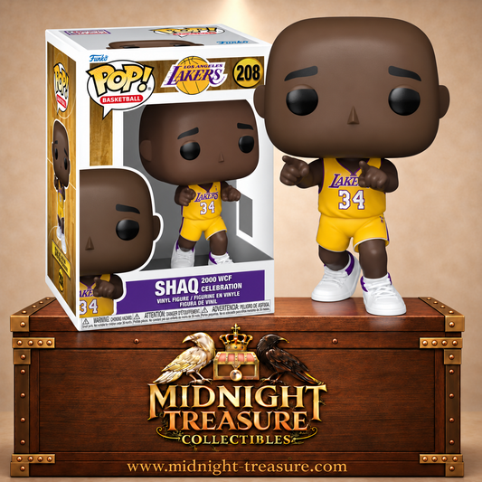 Funko Pop! Basketball N°208 – Shaq 2000 WCF Celebration avec le maillot N°34 des Los Angeles Lakers lors des Playoffs NBA 2000.