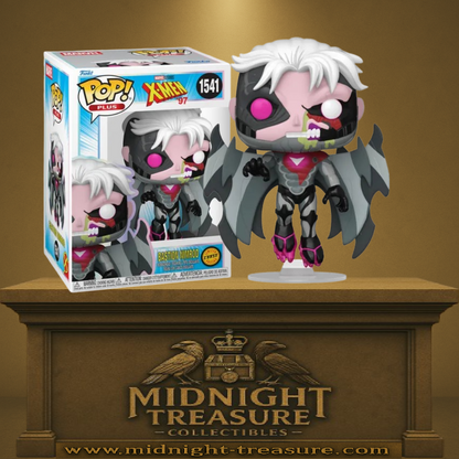 Funko Pop! X-Men 97 – Bastion Nimrod (N°1541 – Chase). Figurine cybernétique avec visage blessé, mâchoire et parties robotiques exposées, ailes mécaniques et œil rose. Une pièce rare et spectaculaire pour les fans de Marvel et des X-Men.