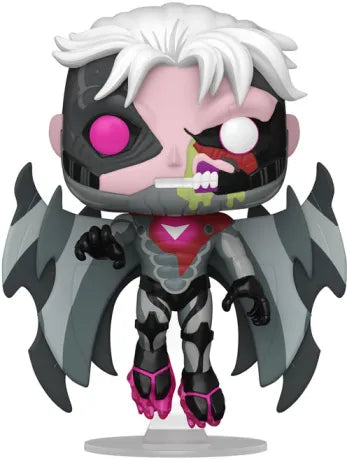 Funko Pop! X-Men 97 – Bastion Nimrod (N°1541 – Chase). Figurine cybernétique avec visage blessé, mâchoire et parties robotiques exposées, ailes mécaniques et œil rose. Une pièce rare et spectaculaire pour les fans de Marvel et des X-Men.