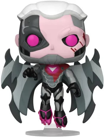 Funko Pop! X-Men 97 – Bastion Nimrod (N°1541). Figurine mi-humaine mi-sentinelle avec ailes robotiques, cheveux blancs et œil cybernétique rose. Une pièce sombre et fidèle pour les fans de Marvel et des X-Men.