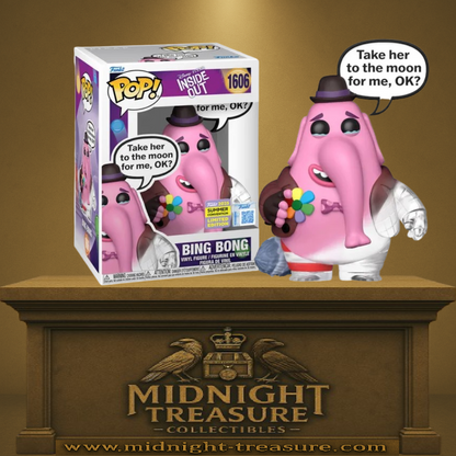 Funko Pop! Vice-Versa – Bing Bong (N°1606) – Summer Convention 2025. Figurine émotive avec bulle "Take her to the moon for me, OK?". Un hommage poignant pour les fans de Pixar.

