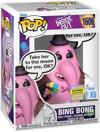 Funko Pop! Vice-Versa – Bing Bong (N°1606) – Summer Convention 2025. Figurine émotive avec bulle "Take her to the moon for me, OK?". Un hommage poignant pour les fans de Pixar.

