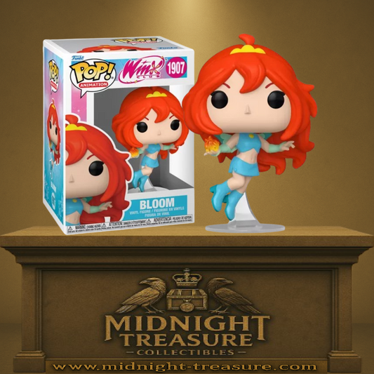 Funko Pop! Winx Club – Bloom (N°1907). Figurine de Bloom en lévitation, avec flamme magique et tenue bleue.