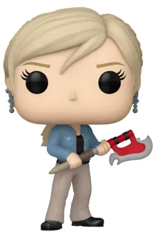 Funko Pop! Buffy contre les Vampires – Buffy with Scythe (N°1728). Figurine représentant Buffy Summers armée de la faux rouge et argentée, prête à combattre les vampires.