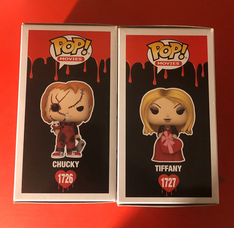 Funko Pop Chucky et Tiffany (1726 et 1727) - Série Movies - Figurines exclusives pour collectionneurs.