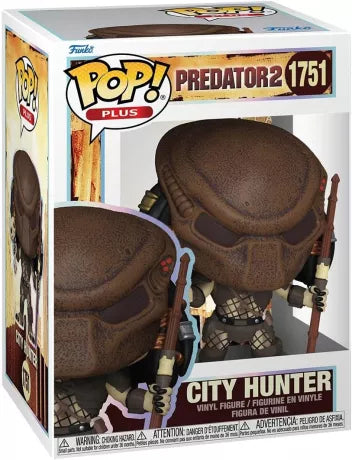 Funko Pop! Predator 2 – City Hunter Predator (N°1751). Figurine avec casque texturé, bâton orné d’un crâne et armure de chasseur. Une pièce culte et détaillée pour les fans de la saga Predator.