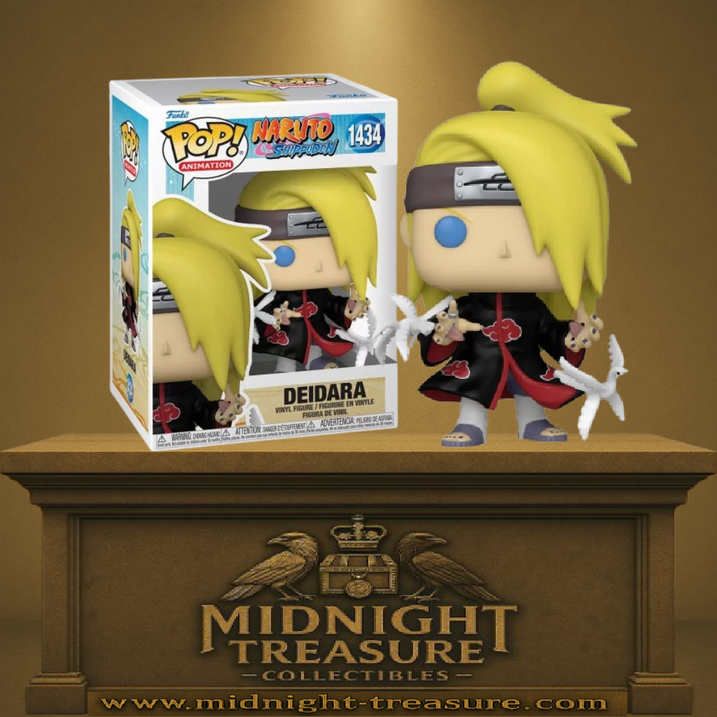 Funko Pop! Naruto Shippuden – Deidara (N°1434). Figurine du membre de l’Akatsuki tenant ses oiseaux d’argile explosifs.