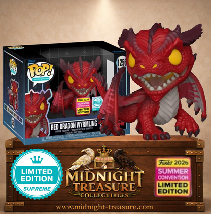 Funko Pop! Deluxe N°1256 – Red Dragon Wyrmling (Dragon Rouge Juvénile), édition Summer Convention 2026 limitée à 8 000 exemplaires, inspirée de Dungeons & Dragons.