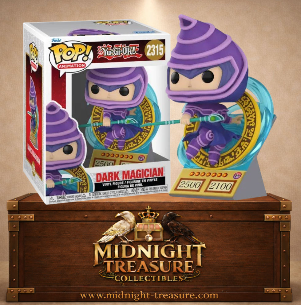 Funko Pop! Deluxe Animation N°2315 – Dark Magician (Magicien des Ténèbres) avec cercle magique et effets d'énergie inspiré de Yu-Gi-Oh!.