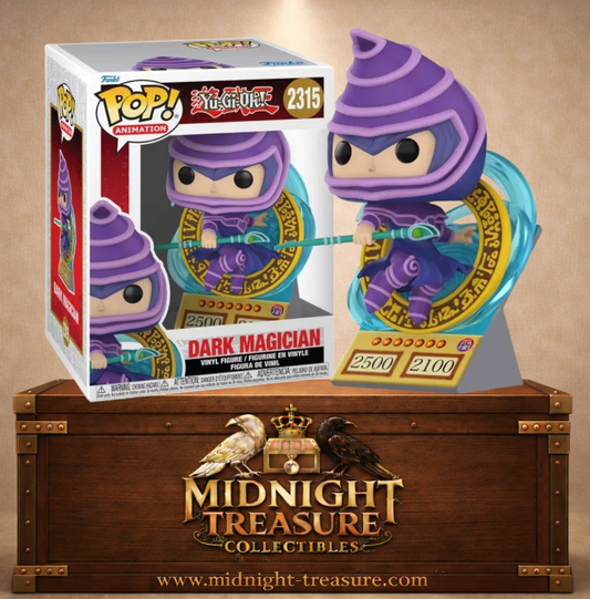 Funko Pop! Deluxe Animation N°2315 – Dark Magician (Magicien des Ténèbres) avec cercle magique et effets d'énergie inspiré de Yu-Gi-Oh!.