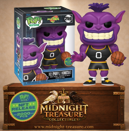 Funko Pop! Digital N°259 M2 Purple Monstar Bupkus de Space Jam, édition Legendary limitée à 2 000 pièces avec maillot numéro 0 et ballon de basket.