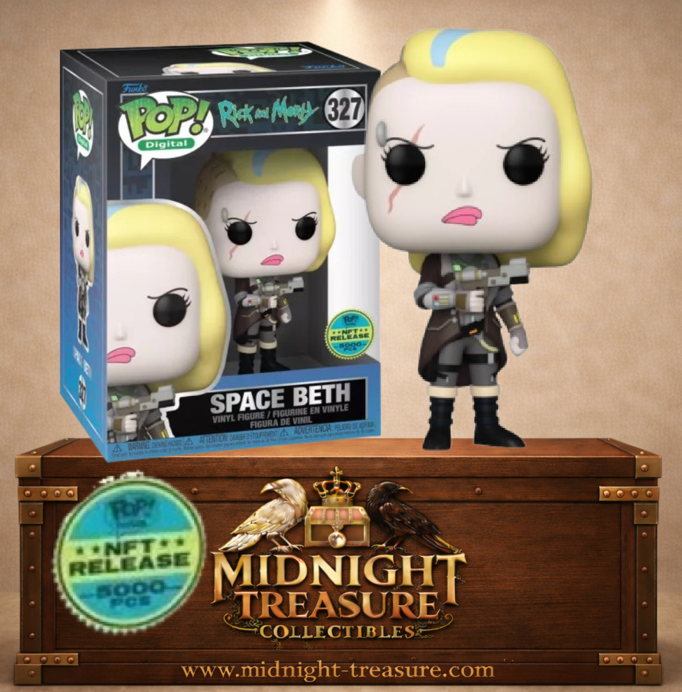 Funko Pop! Digital N°327 Space Beth (Beth de l’espace) de Rick and Morty, édition Ultra limitée à 5 000 pièces avec cicatrice, équipement spatial et arme futuriste.