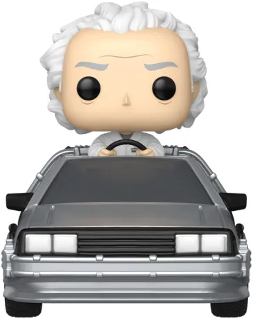 Funko Pop! Back to the Future – Doc avec la Machine à Remonter le Temps (N°133). Doc Brown au volant de la DeLorean argentée détaillée. Figurine idéale pour les fans de Retour vers le Futur.


