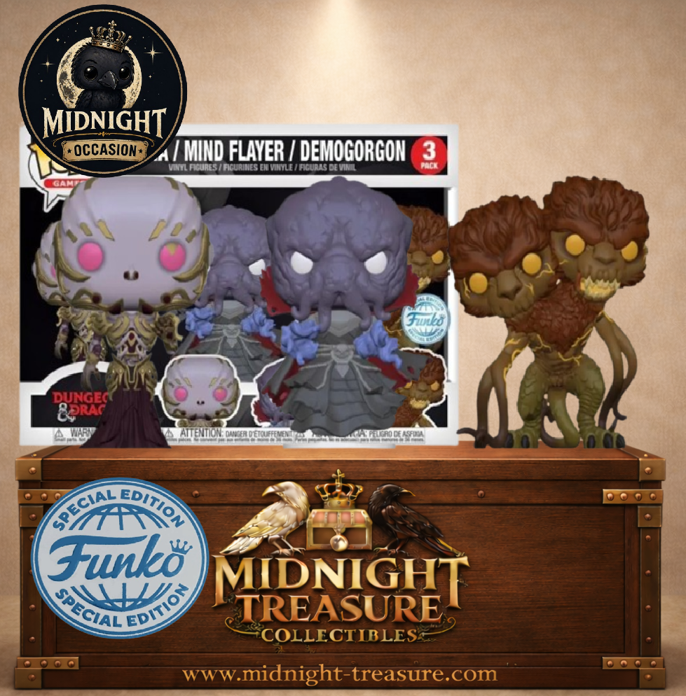 Funko Pop! Dungeons & Dragons Special Edition – Coffret 3-Pack contenant Vecna, Mind Flayer et Demogorgon.