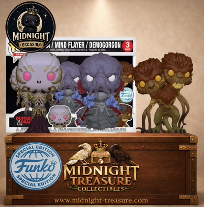 Funko Pop! Dungeons & Dragons Special Edition – Coffret 3-Pack contenant Vecna, Mind Flayer et Demogorgon.
