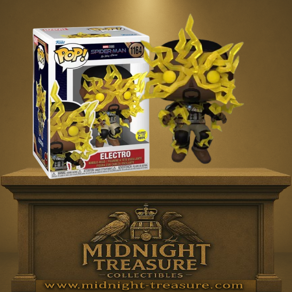 Funko Pop! Marvel – Electro – N°1164 – Spider-Man: No Way Home. Electro en plein vol entouré d’éclairs jaunes. Figurine Glow in the Dark parfaite pour les fans de Spider-Man et des vilains emblématiques.