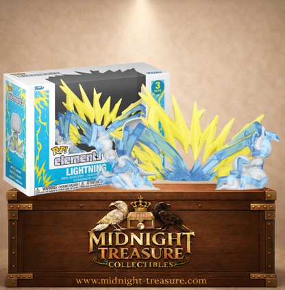Funko Pop! Elements – Lightning, accessoire diorama officiel Funko en 3 pièces avec effets d'éclairs bleus et jaunes translucides pour figurines Funko Pop! standard.