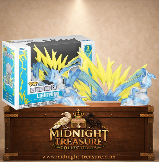 Funko Pop! Elements – Lightning, accessoire diorama officiel Funko en 3 pièces avec effets d'éclairs bleus et jaunes translucides pour figurines Funko Pop! standard.